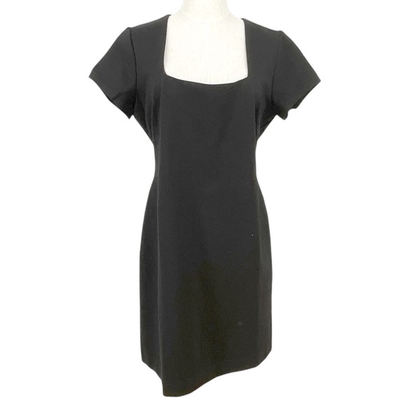 Boston Proper Dresses & Skirts - Boston‎ Proper Black Square Neck Short Sleeve Sheath Dress Size 14